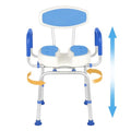 Swivel Senior Bathing Chair with Arms & Back (Blue / 400LBS)