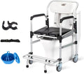Mobile Bedside Shower with Detachable Bucket for Elder Disabled People (B)