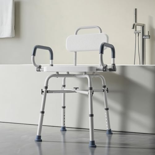 Swivel Shower Chair with Arms and Back