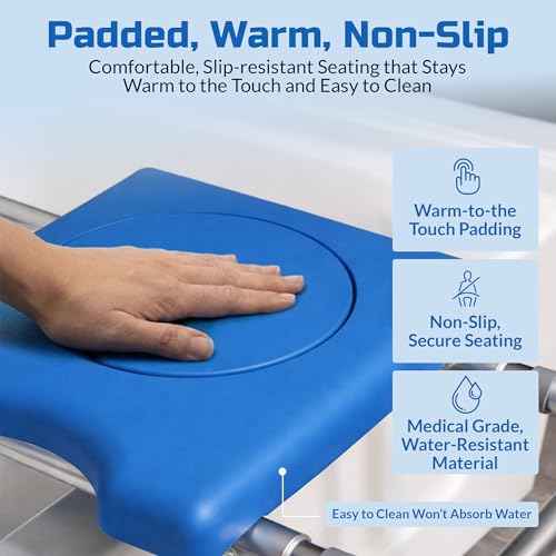 Roundabout 2.0 Sliding Transfer Bench with Rotating Seat. Padded for Warmth