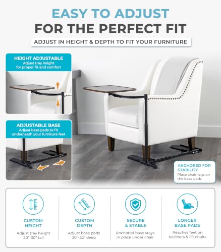 Wonder Tray Adjustable Swivel Table (Walnut / Large)