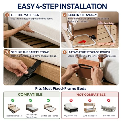 Bed Rails for Seniors (Orange)