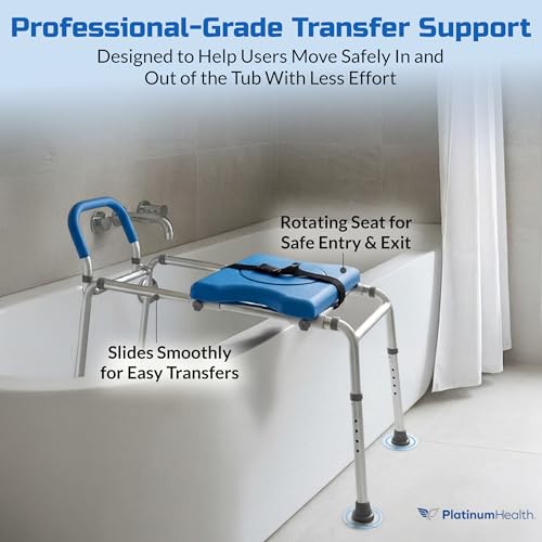 Roundabout 2.0 Sliding Transfer Bench with Rotating Seat. Padded for Warmth