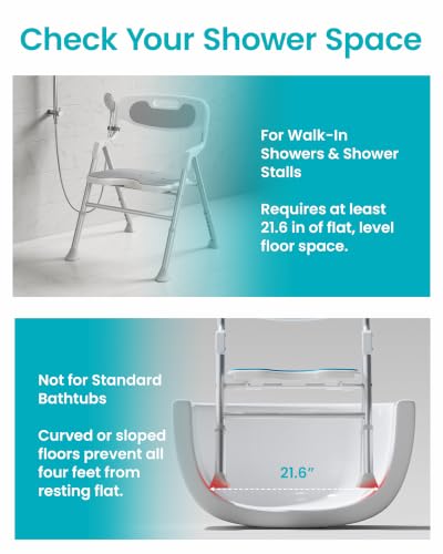 Folding Shower Chair for Inside Shower (Gray)
