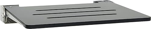 18 inch Silhouette Slimline Folding Wall Mount Shower Bench Seat (Gray Seat With Silver Frame)