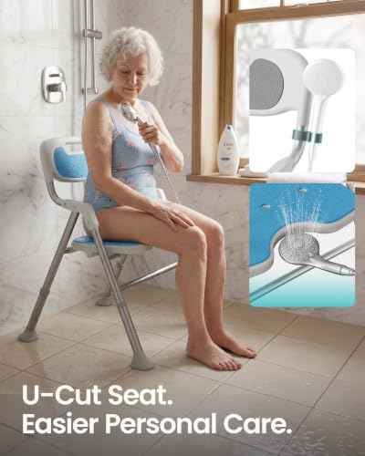 Folding Shower Chair for Inside Shower (Blue)