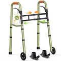 Z3 Narrow Folding Walkers for Seniors with 5" Wheels 350lbs (Green)