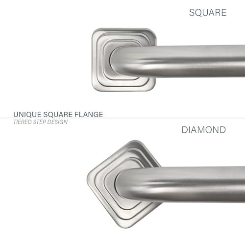 36 Inch Monarch Designer Grab Bar with Square Flanges (Satin / 36)