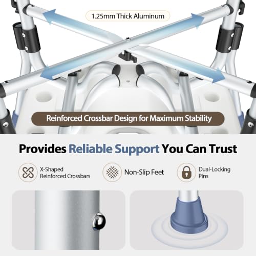 500lb Heavy Duty Shower Chair for Inside Shower (Dark Blue)