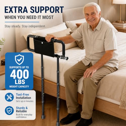 Bed Rails for Elderly Adults Safety (Matte Black)