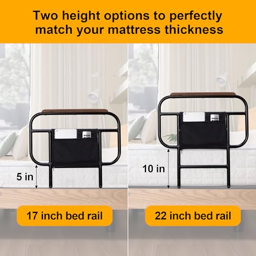 Bed Rail for Adjustable Bed for Elderly (17 Inch)