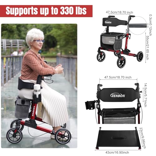 Rollator Walker for Seniors (7204-red)