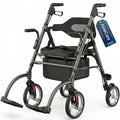 Foldable Rollator Walker for Seniors with Seat (Black)