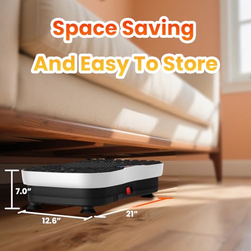 Vibration Plate Fitness Platform Exercise Machine Vibrating Shaking Full Body Shaker Workout Vibrate Stand Shake Board Sport for Weight Loss Fat Burner for Gym Home Office (WHITE)