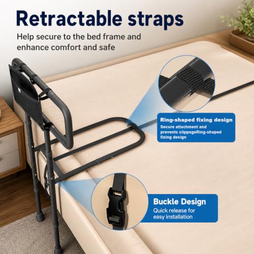 Bed Rails for Elderly Adults Safety (Matte Black)