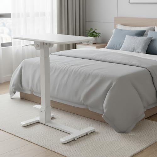 Overbed Table with Wheels (White)
