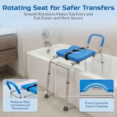 Roundabout 2.0 Sliding Transfer Bench with Rotating Seat. Padded for Warmth