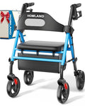 Foldable Rollator Walker for Seniors with Seat (Light Blue)