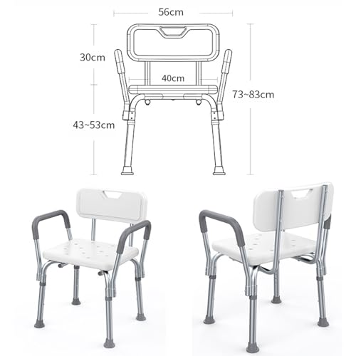 Shower Chair Seat with Padded Armrests and Back (B / 1)