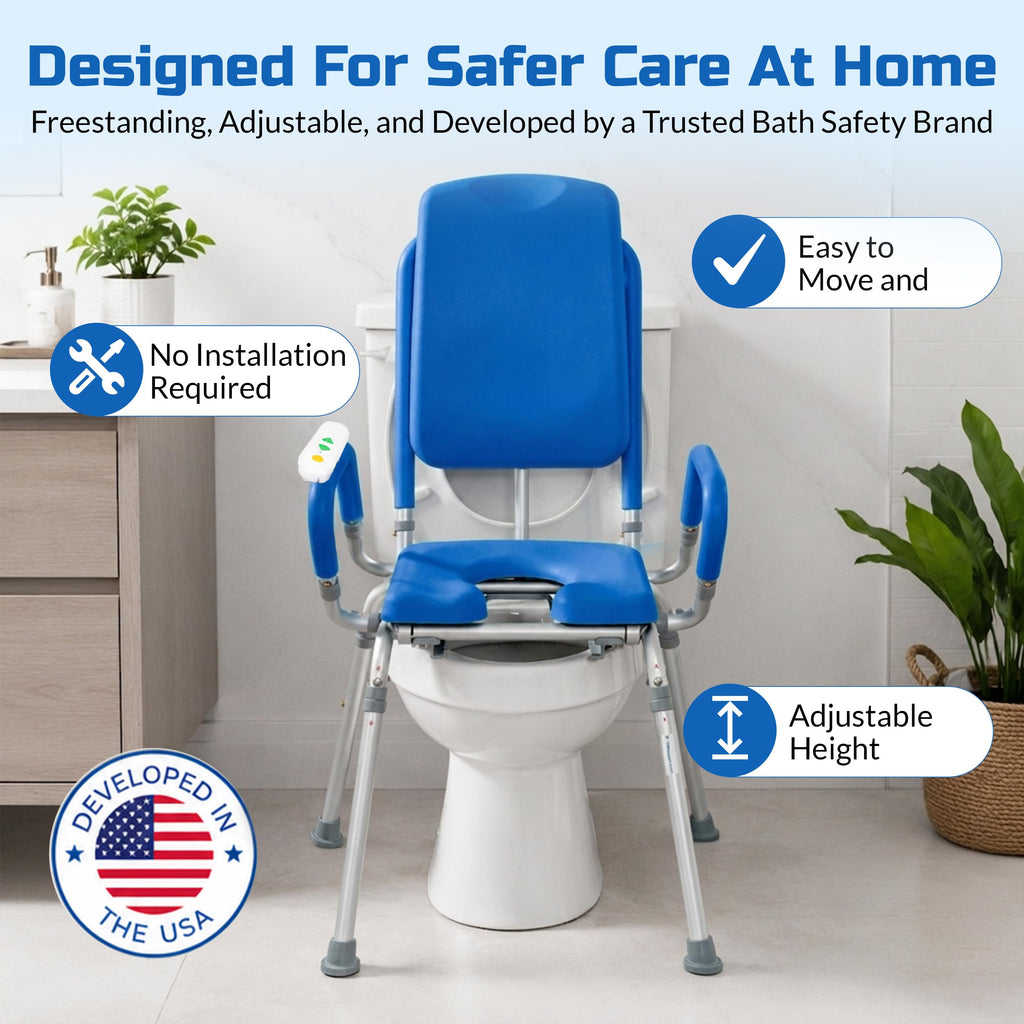 GentleBoost Uplift Raised Toilet Seat with Handles (330lb. Capacity)