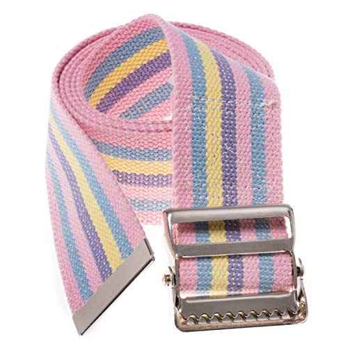 Transfer and Gait Belt 72inch with Metal Buckle (72 Inch (Pack of 1) / Rainbow)