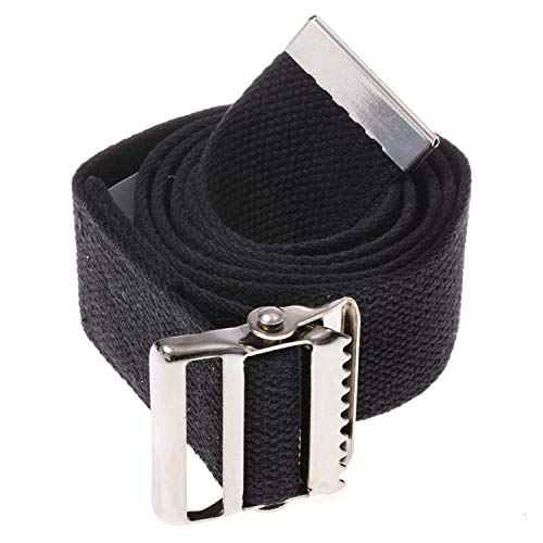 Transfer and Gait Belt with Metal Buckle (54 Inch (Pack of 1) / Black)