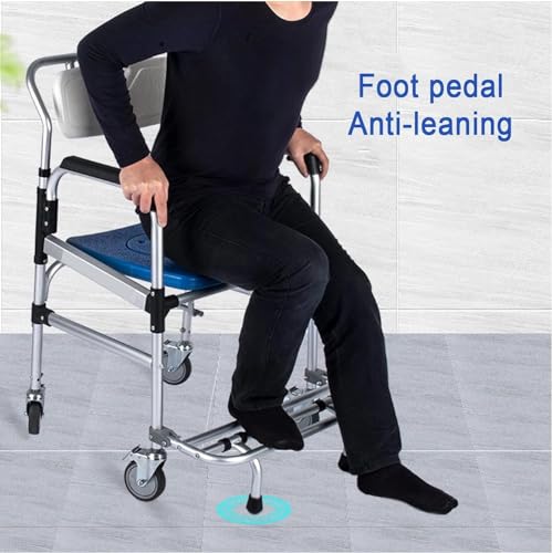 Mobile Bedside Shower with Detachable Bucket for Elder Disabled People (A)