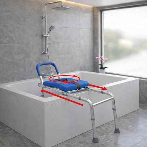 Roundabout 2.0 Sliding Transfer Bench with Rotating Seat. Padded for Warmth