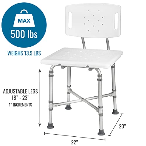 Shower Chair Bath Seat for Tub or Shower Bench for Inside Shower (Chair without Handles)