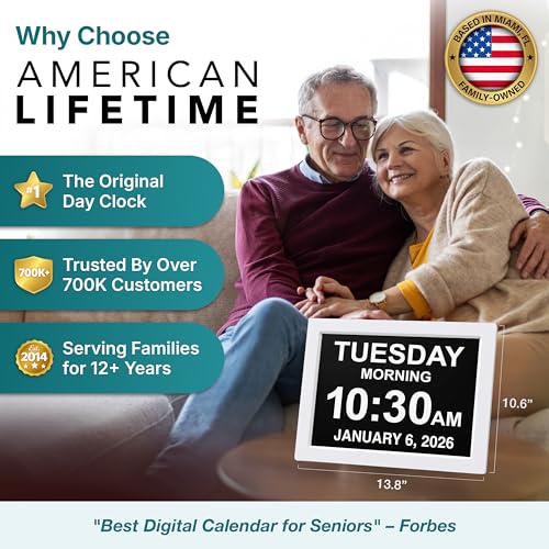 Dementia Clock (White / 15 Inches)