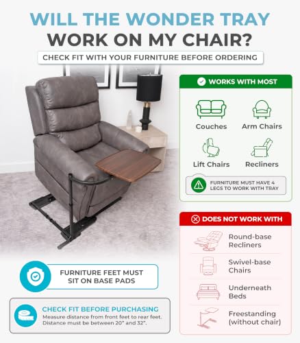 Wonder Tray Adjustable Swivel Table (Walnut / Large)