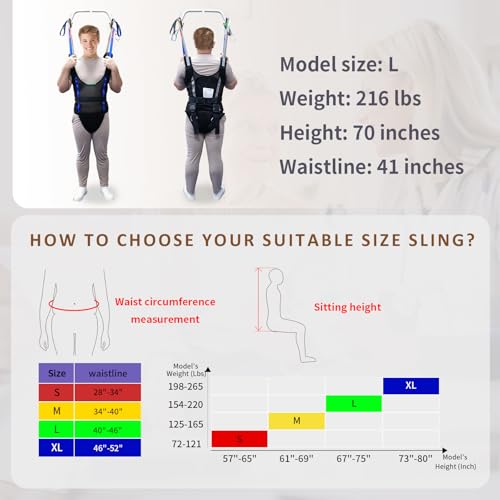 Patient Lift Sling Medical Transfer Sling for Patient Walking Training (Large)