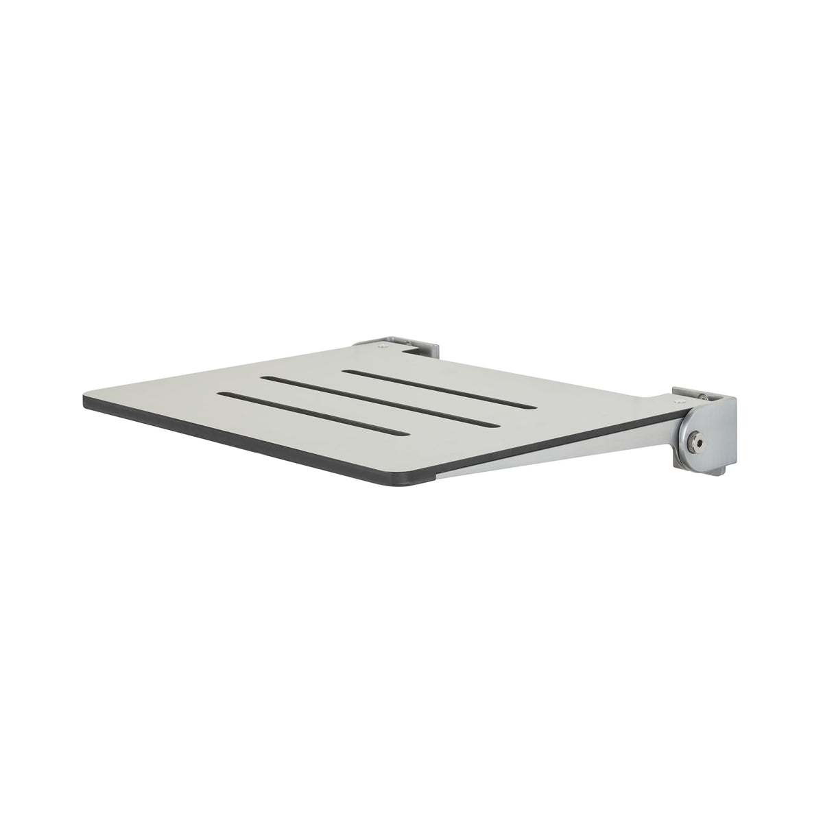 18 inch Silhouette Slimline Folding Wall Mount Shower Bench Seat (Light Gray With Silver Frame)