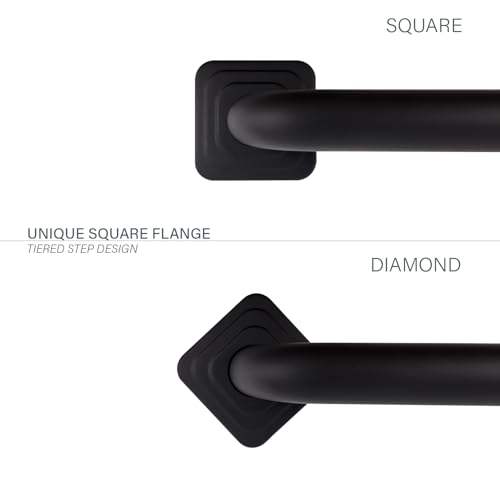36 Inch Monarch Designer Grab Bar with Square Flanges (Matte Black / 36)