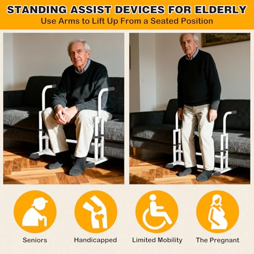 Adjustable Couch Stand aids for Getting Off Chair (White)