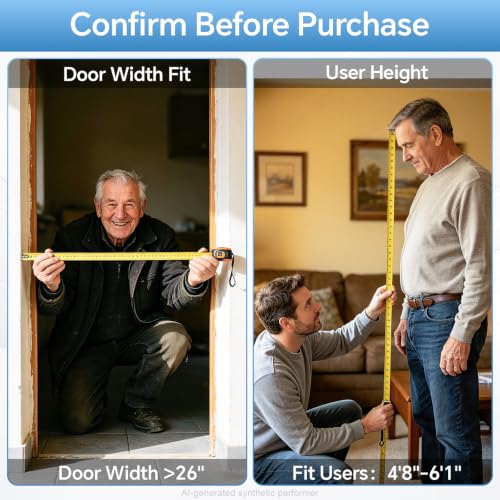 Foldable 3 Wheel Walkers for Seniors (Standard / Shiny Black)