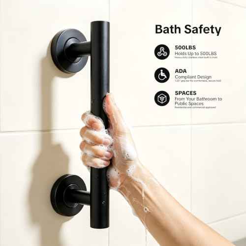 18" Decorative Grab Bar (Matte Black / 18 Inch)