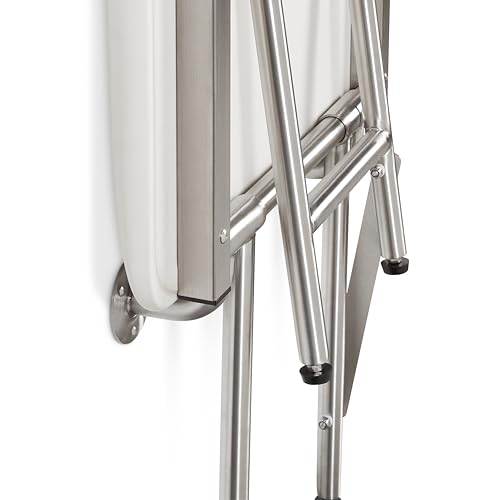 18" x 15" White Padded Cushion Folding Wall Mount Bench Shower Seat with Legs (White / 18 x 15)