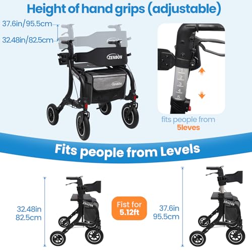 Rollator Walker for Seniors (7211-black)