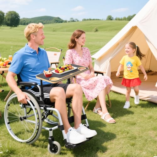 Foldable Wheelchair Tray Table with Cup Holders