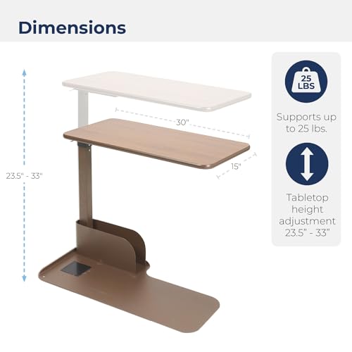 13085RN Right Side Seat Lift Chair Overbed Table (Walnut / Right)