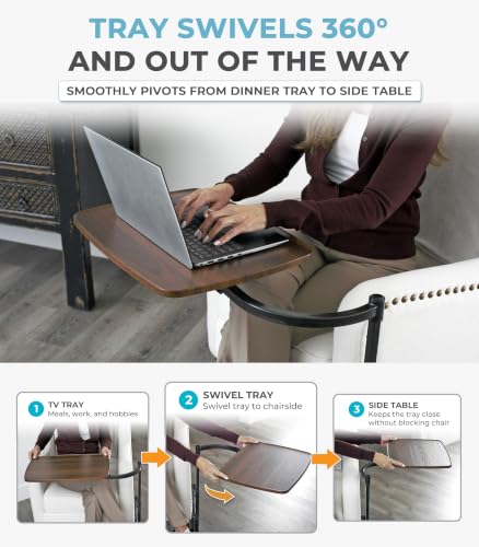 Wonder Tray Adjustable Swivel Table (Walnut / Large)