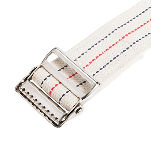 Transfer and Gait Belt with Metal Buckle (60 Inch / Beige)