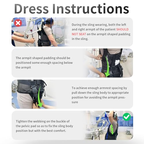 Patient Lift Sling Medical Transfer Sling for Patient Walking Training (Large)