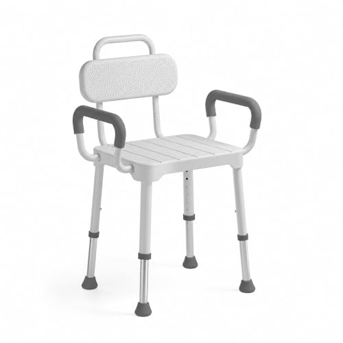 Shower Chair for Inside Shower with Arms and Back (Gray)