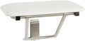 24" Wall Mount White Padded Folding Shower Bench Seat for Inside Shower (White / 24 in)
