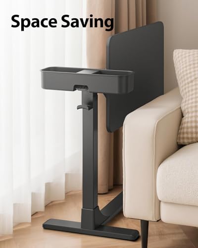 Magnetic Height and 360° Angle Adjustable Overbed Bedside Table Tray