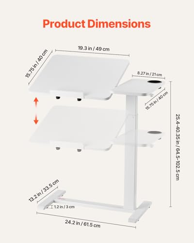 Overbed Table (White / Hidden Wheels)