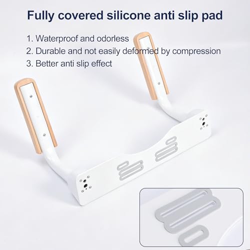 Toilet Safety Rails for Seniors with Space Saving Flip (Oak)