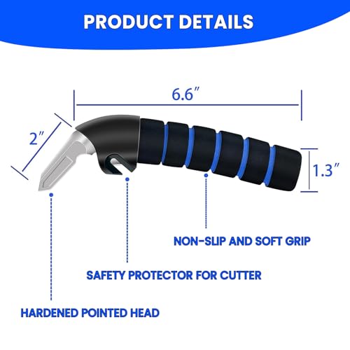 Car Handle Assist for Elderly (Blue - 2 Pack Handles + 1 Strap)